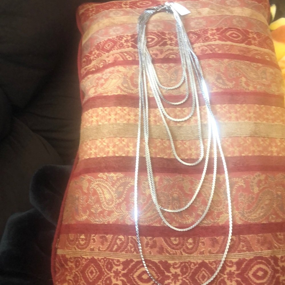 WHBM 7 strand Silvertone Necklace